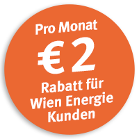 Pro Monat € 2 Rabatt für Wien Energie Kunden